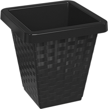 VASO QUAD. RATTAN Nº 20 PRETO