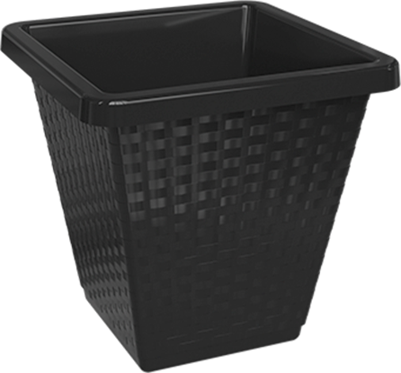 VASO QUAD. RATTAN Nº 30 PRETO